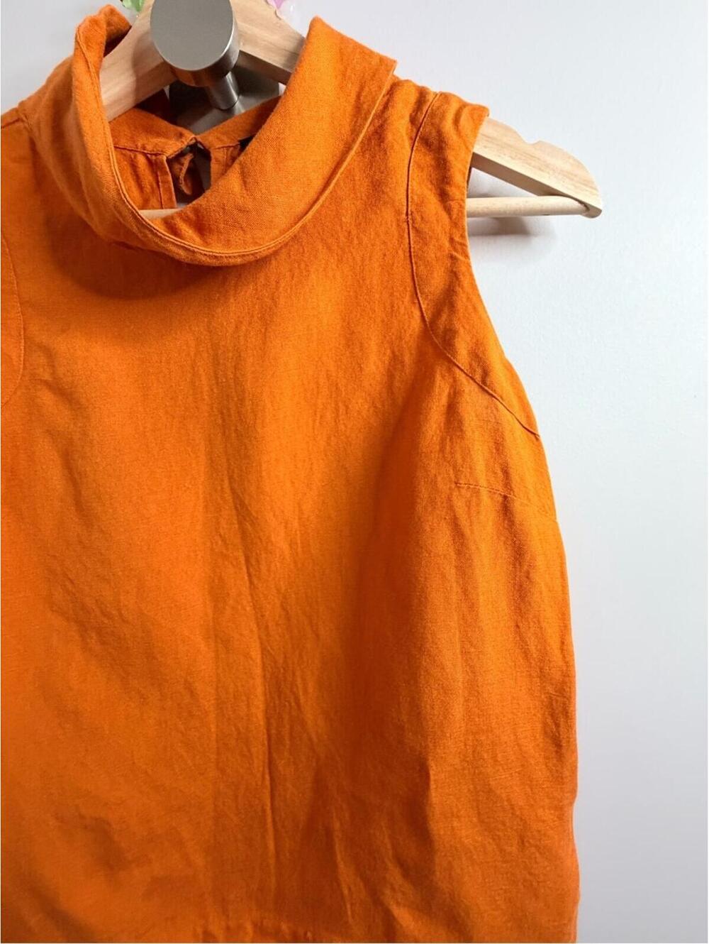 Ann Taylor Bright Orange Sleeveless Cowl-Neck Tank - Picture 4 of 5